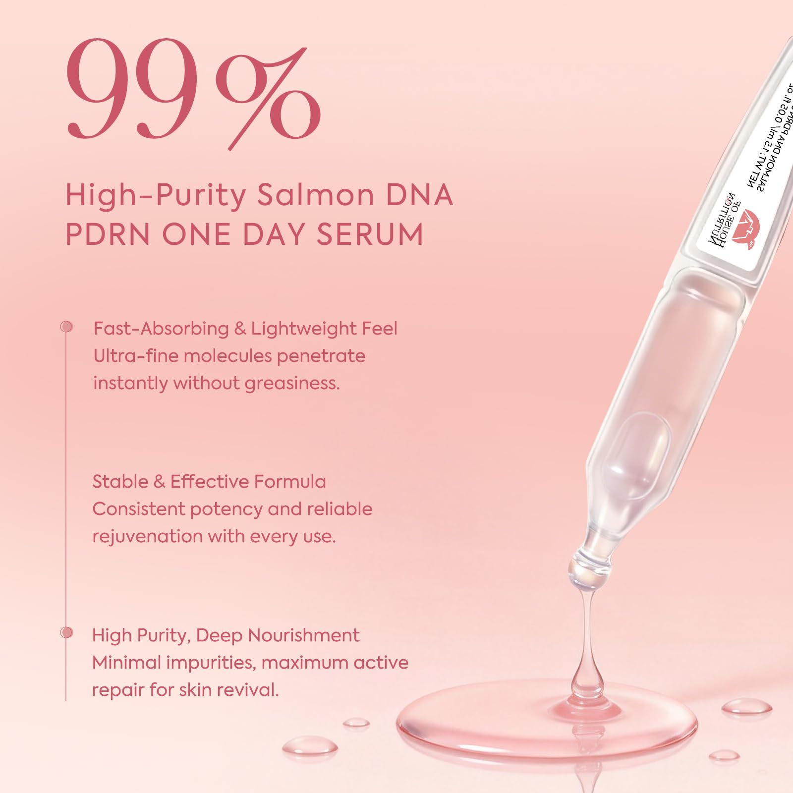 House of Nutrition Salmon DNA Serum ampoule packaging emphasizing freshness