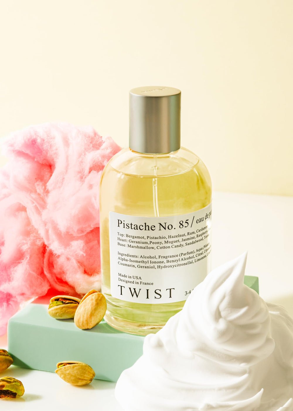 House of Twist Pistache No. 85 cap closeup highlighting luxury craftsmanship and premium finish.