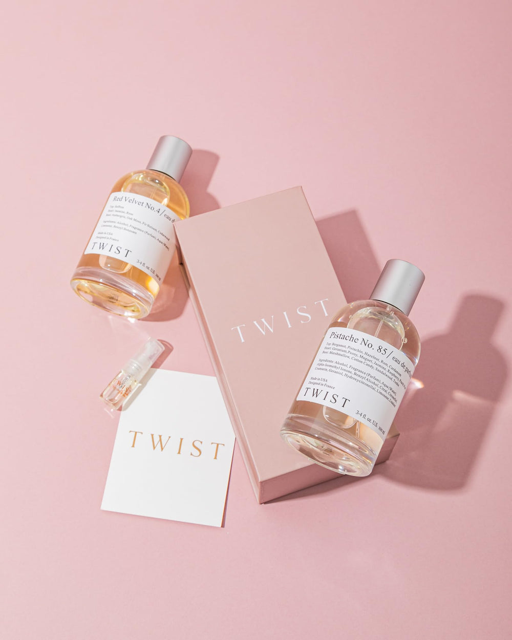 House of Twist Pistache No. 85 packaging box showcasing recyclable materials and sustainability.