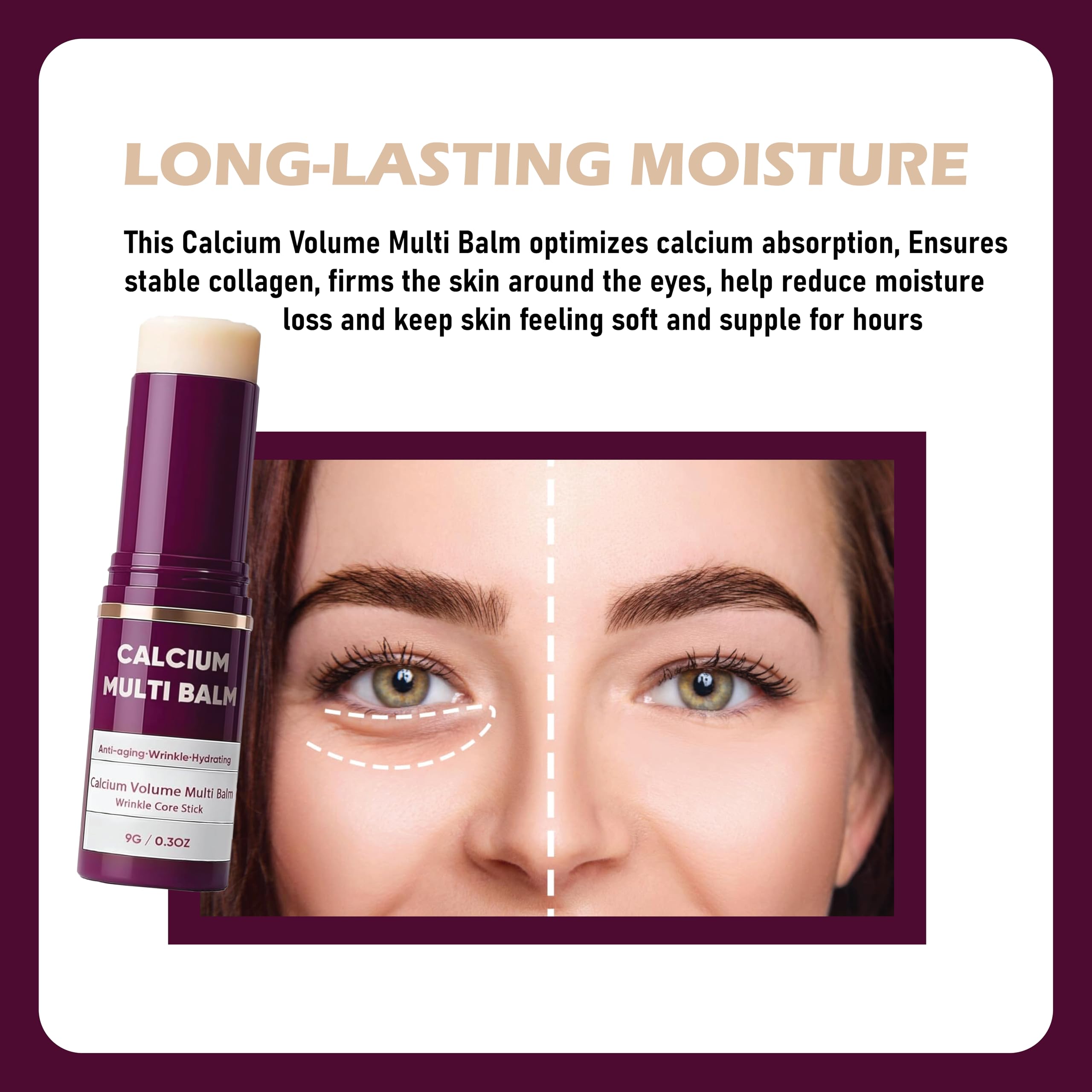 HOUYAN Calcium Balm lip application for hydrated lips.