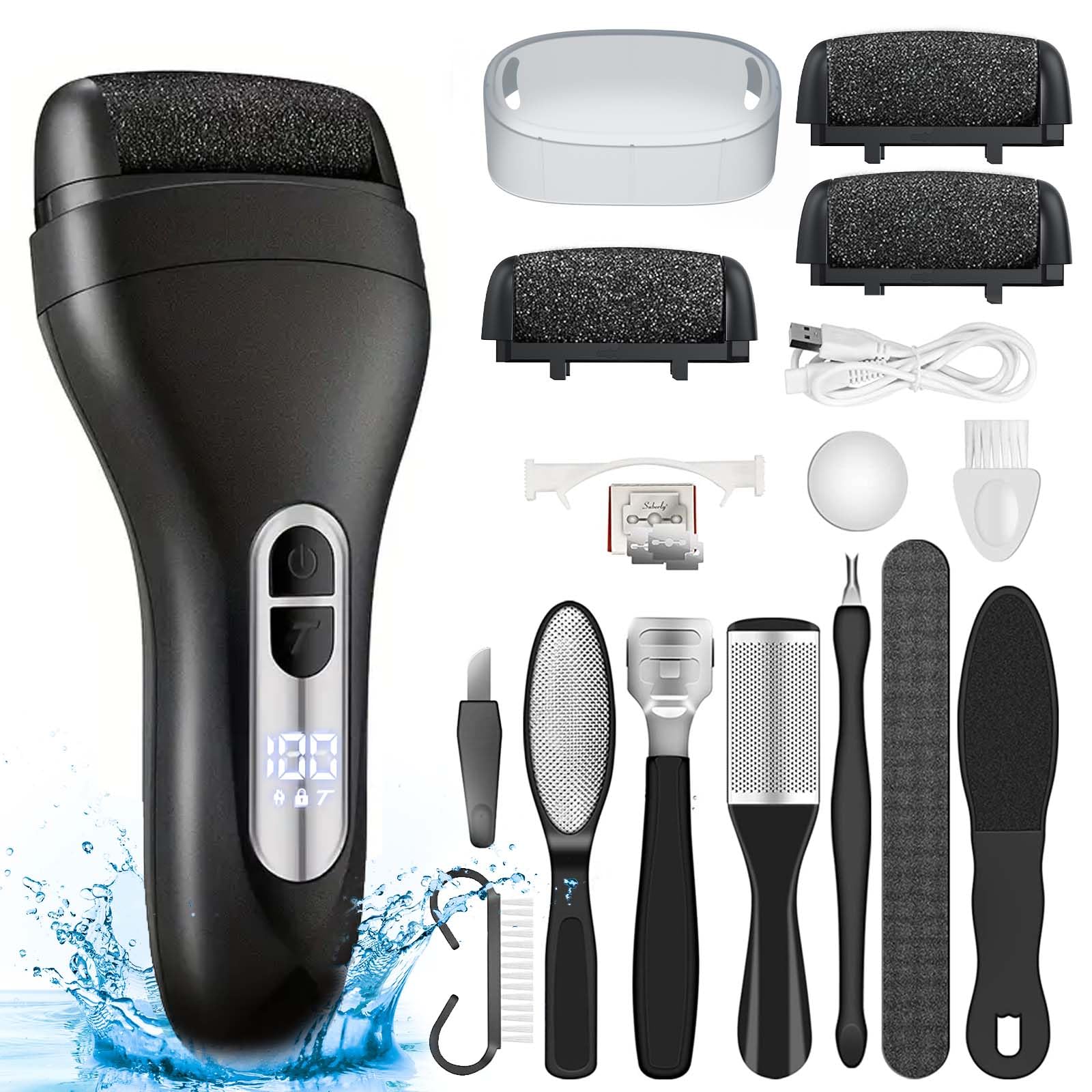 Hoxida Electric Callus Remover for feet with larger grinding head smoothing rough skin