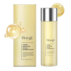 HOYGI Propolis Toner bottle close-up showing hydration for all skin types.