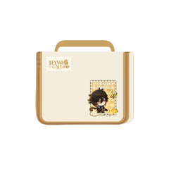 HOYOVERSE GENSHIN IMPACT Teyvat Expo bag in use with toiletries demonstrates practicality