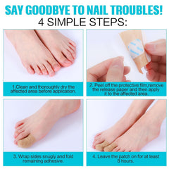HQCC fungal nail patch on toenail for comfortable all-day wear