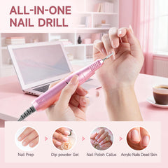 HQMPHQ portable nail drill for salon or home use with a belt clip.