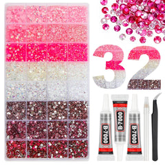 HRLbrc 25k pink jelly rhinestones in a box for creative projects