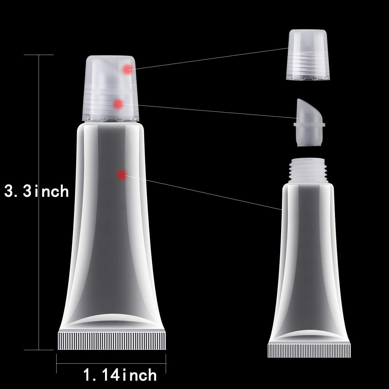 Leak-proof HRLORKC lip gloss tubes with secure caps for travel.