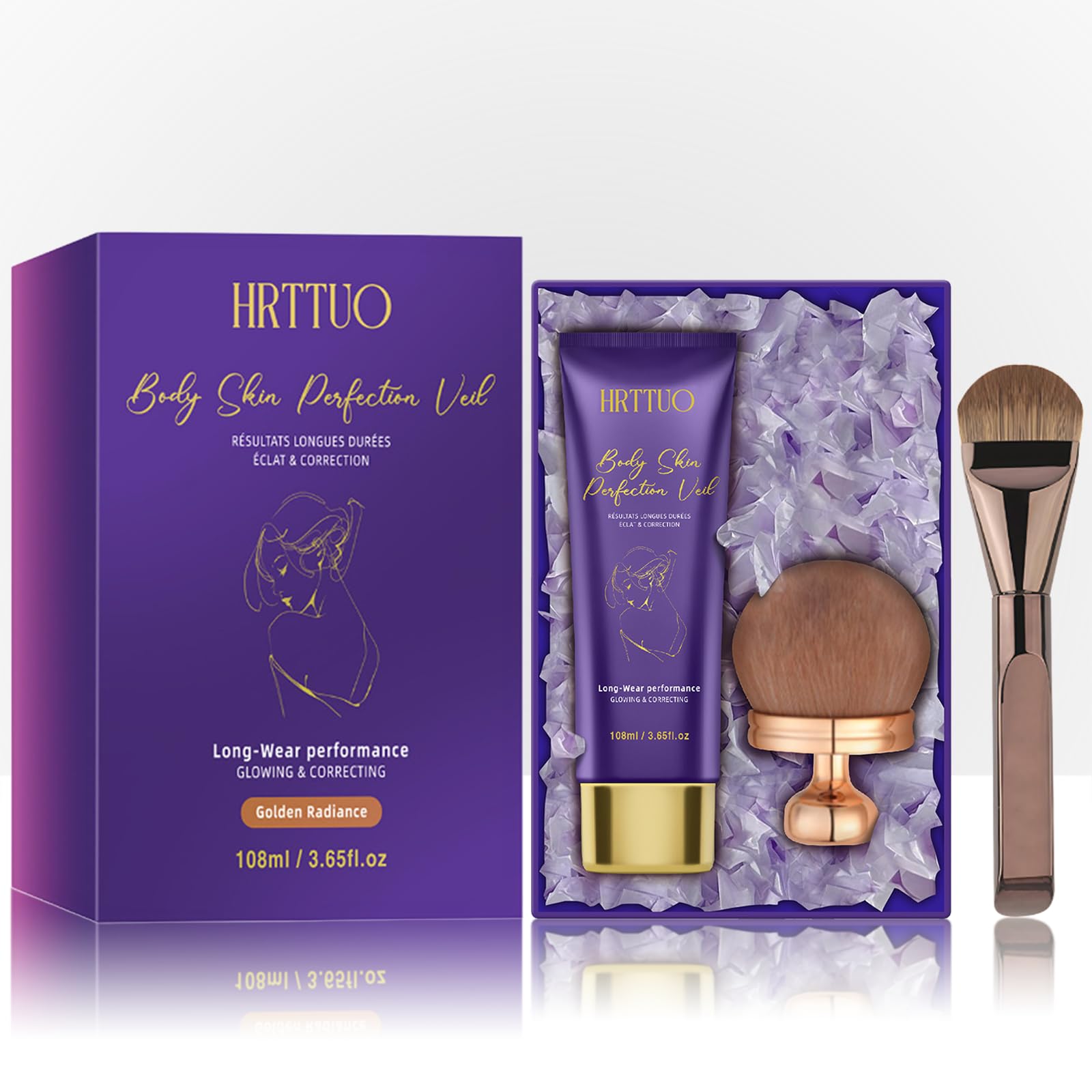 HRTTUO waterproof body coverage perfector bottle showcases long-wear finish.