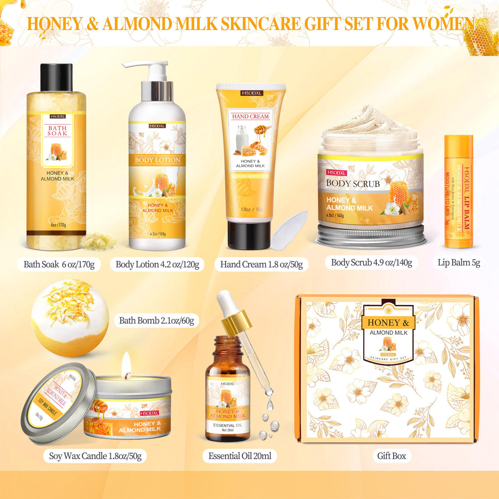 HSOEIXL 9-piece set display showcasing full self-care options for at-home pampering.