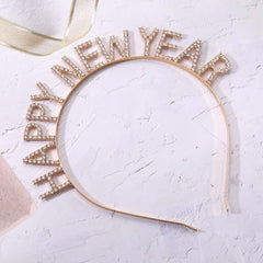 HSWE Happy New Year headband complements celebrations with chic shine.