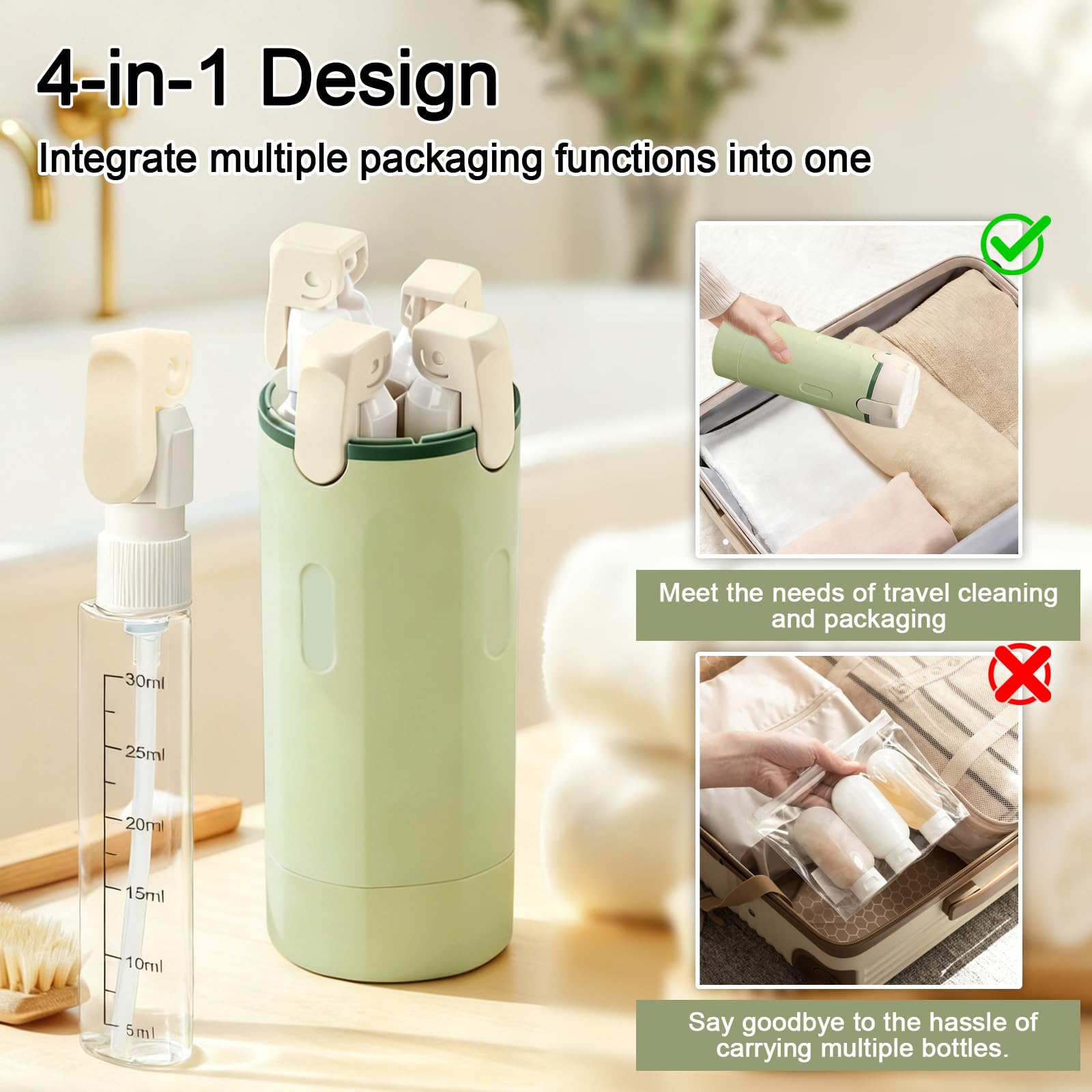 HSXCCL 40ml bottles compact set showing separate compartments for liquids.