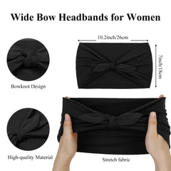 Huachi bow headband side stretch ensures comfortable, flexible fit for various heads