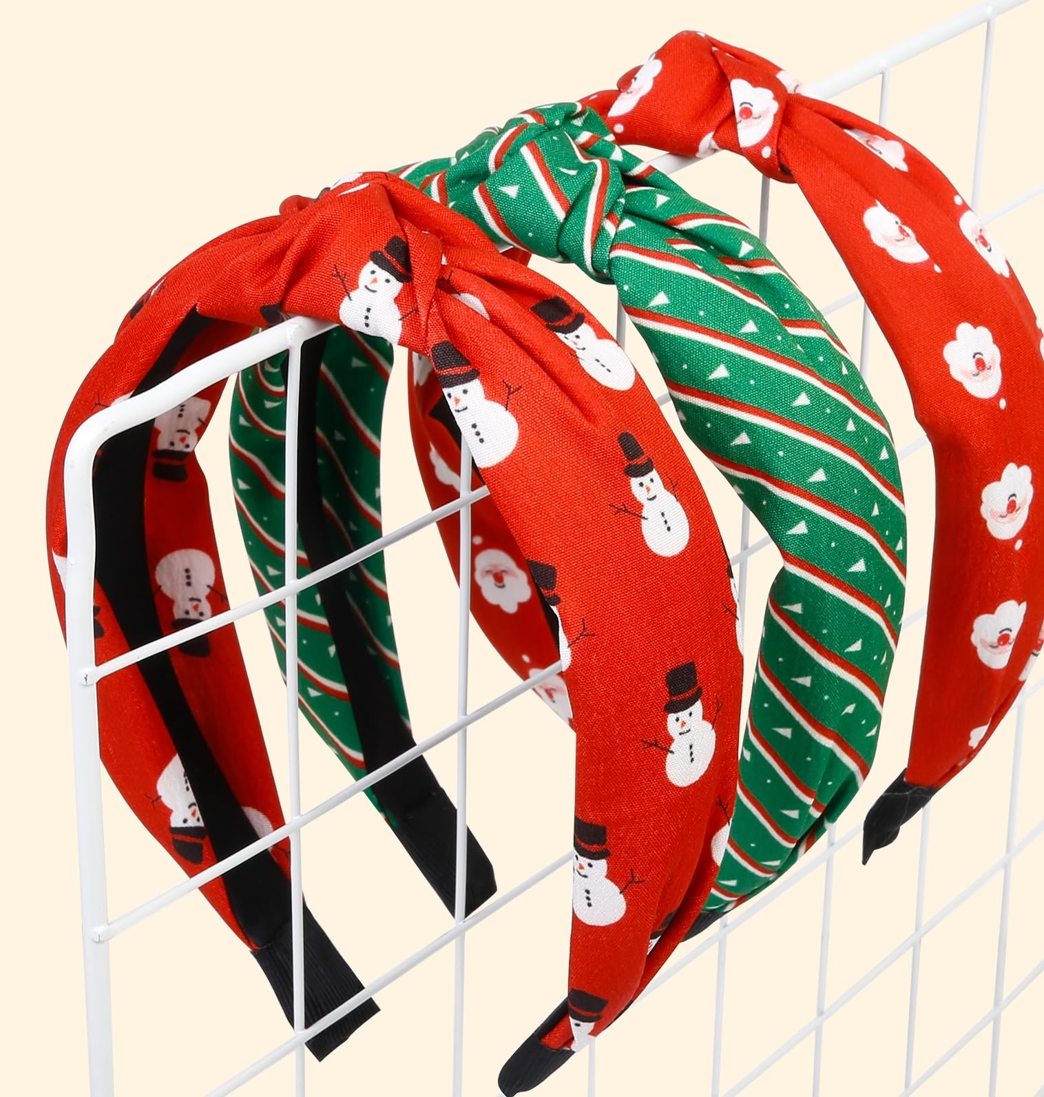 Huachi knotted headband set features three designs for versatile Christmas looks