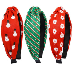 Huachi red and green striped headband offers versatile holiday flair for women and girls