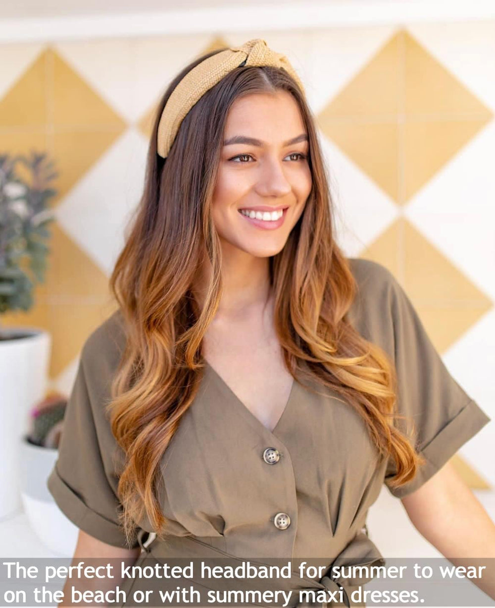 Huachi straw headbands show two weave styles for versatility