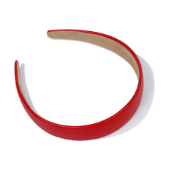 Wide 1-inch Huachi red headband, fits many hair types for secure wear.