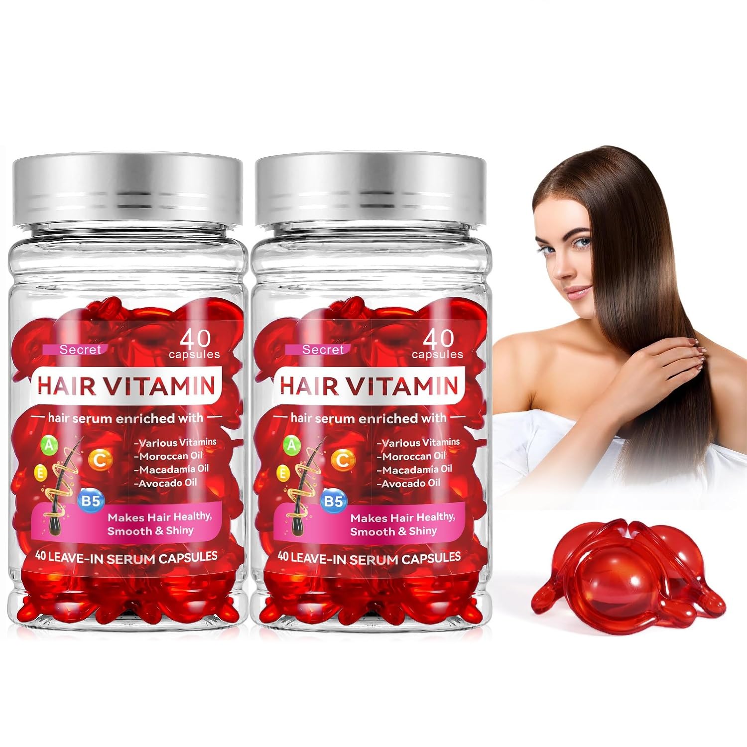 HuaQing 2-box hair treatment serum oil capsules for easy application and nourished, smoother hair.