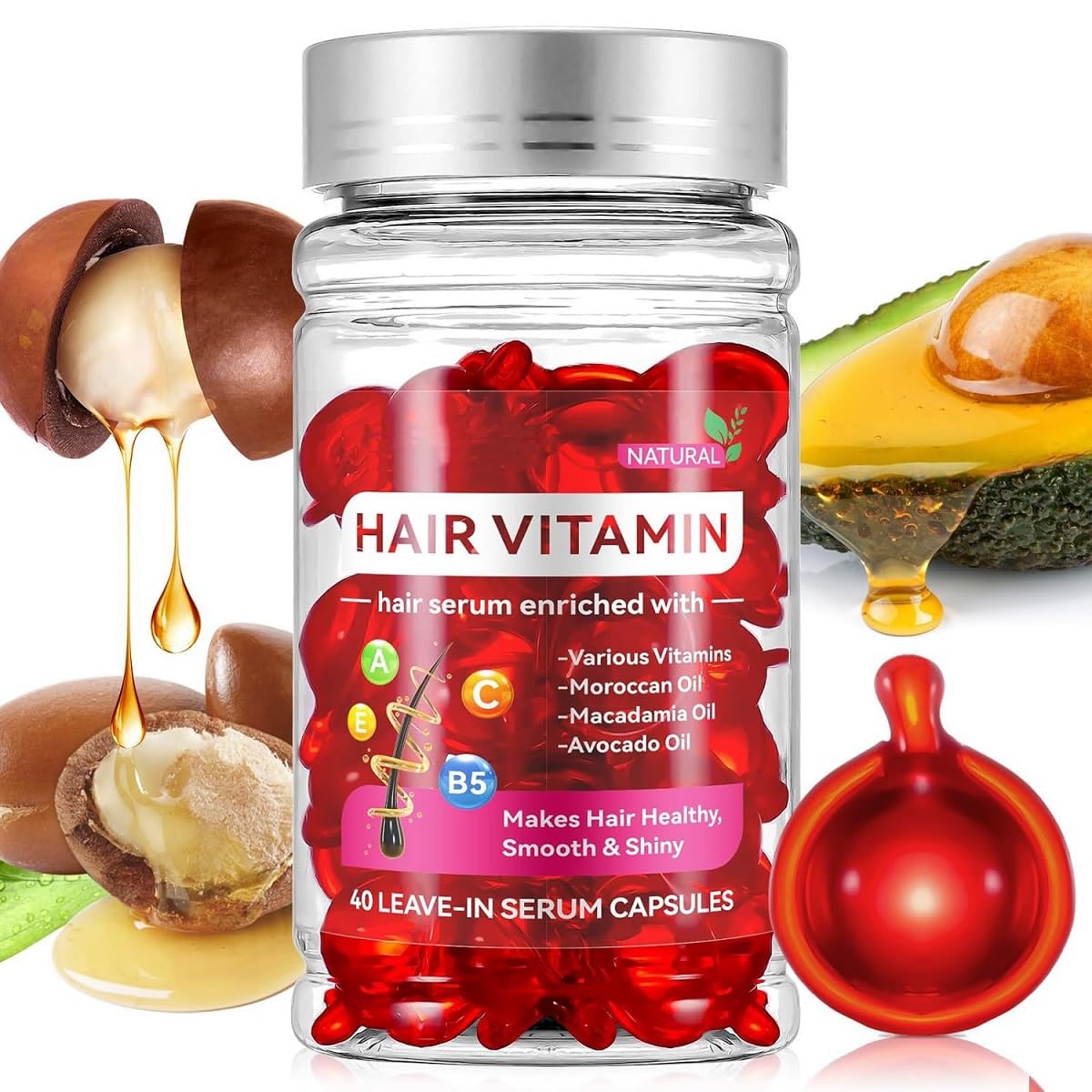HuaQing Moroccan macadamia avocado oil blend nourishes and protects damaged hair.