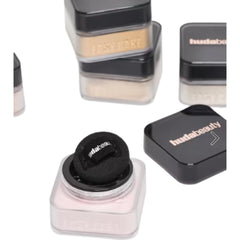 Huda Baby Bake Kunafa under-eye demo with golden undertones brightening.