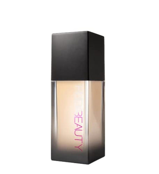 Huda Beauty FauxFilter Luminous Matte Foundation Panna Cotta bottle shows shade and full coverage potential