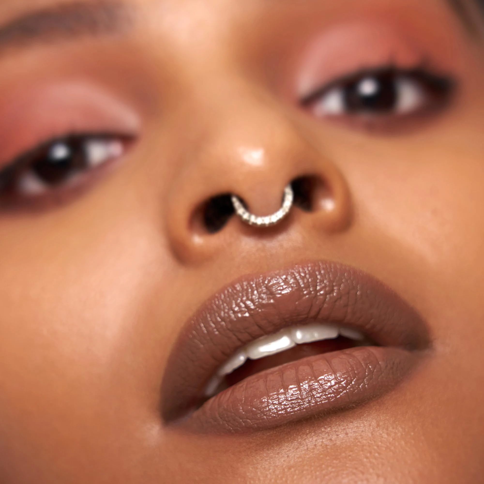 Goal Digger lipstick on lips highlighting a glossy, fuller-looking pout