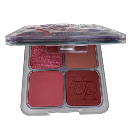 Huda Beauty Rose Berry swatches closeup highlighting versatile day-to-night color options.