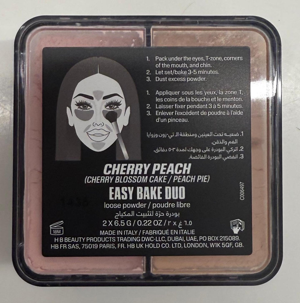 Huda Easy Bake Duo application close-up showing usage for baking