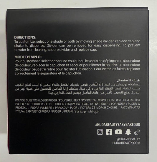 Huda Easy Bake Peach Pie powder mattifying the T-zone close-up