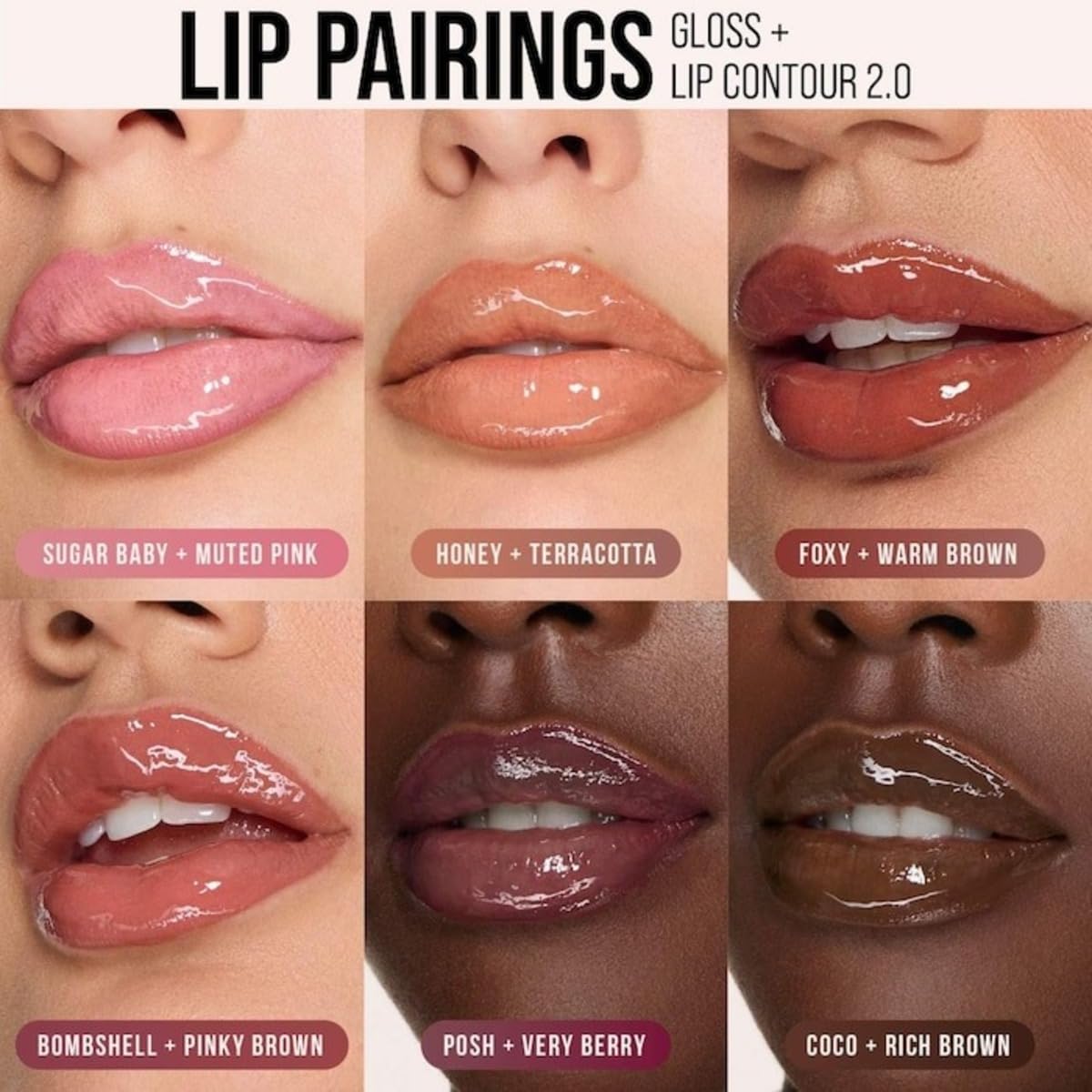 Huda Faux Filler Extra Shine Foxy close-up gloss with reflective shine.