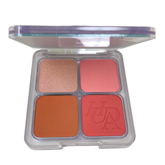 Huda Beauty Toasty Peach Peach Fizz blush shade adds peachy warmth