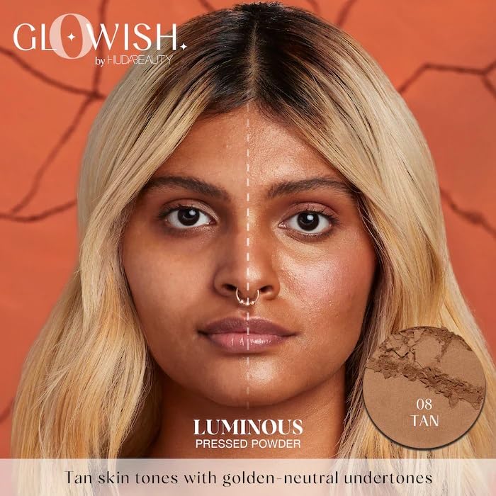 HUDABEAUTY GloWish lightweight blurring powder provides all-day glow
