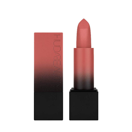 Huda Beauty Power Bullet Matte Lipstick Rendezvous packaging detail for premium appeal