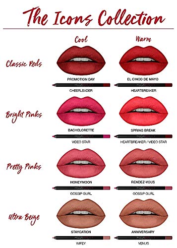 Huda Beauty Power Bullet Matte Lipstick Rendezvous texture showcasing comfortable matte wear