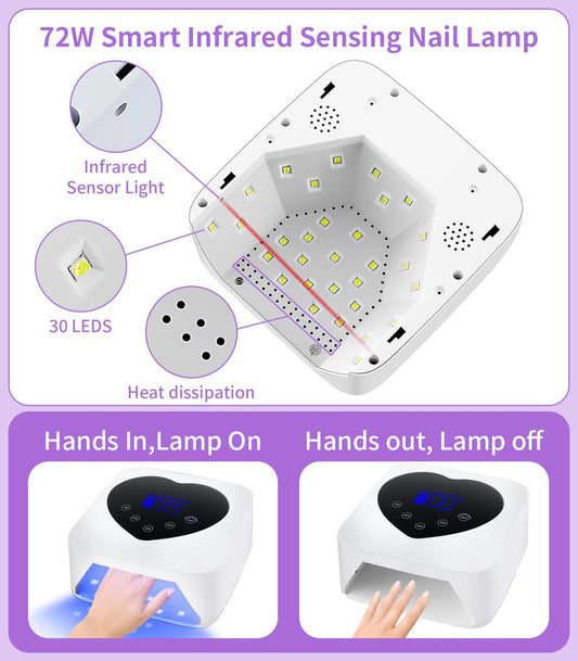 HUGMAPLE UV nail lamp side view highlighting cordless convenience for salon use