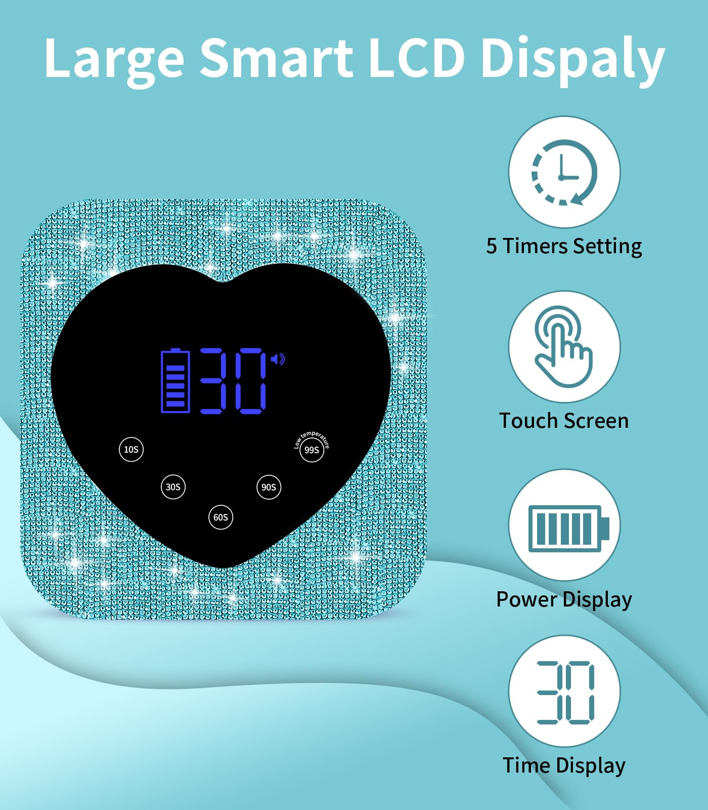 HUGMAPLE cordless 72W lamp offers portable gel curing anywhere.