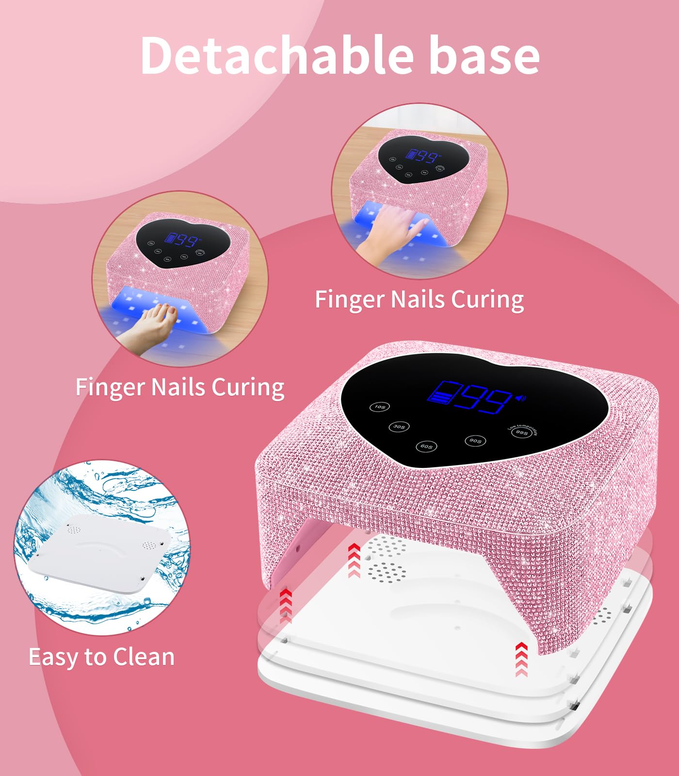 HUGMAPLE UV nail light compatible with gel polishes for durable finish