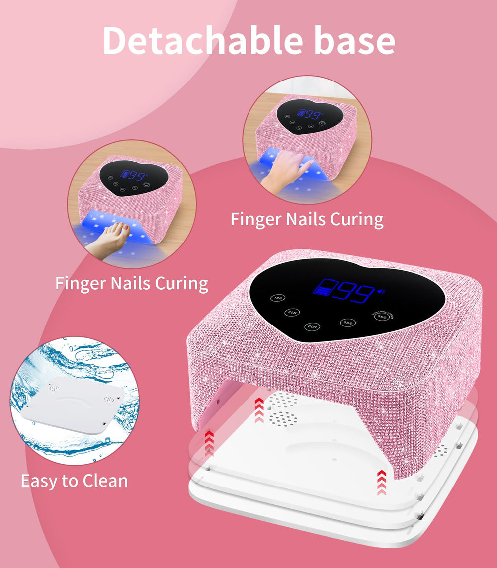 HUGMAPLE UV nail light compatible with gel polishes for durable finish