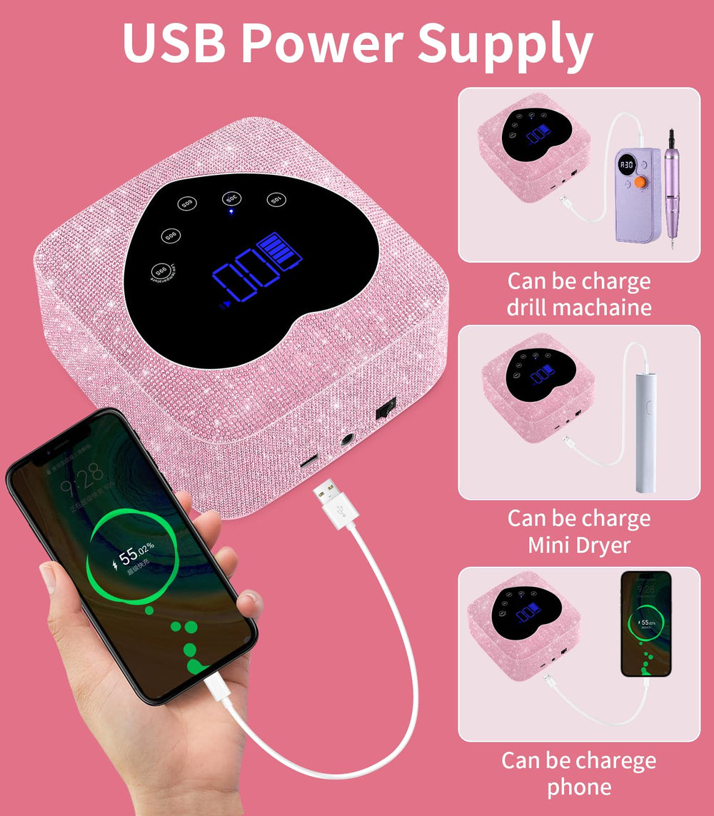 HUGMAPLE UV nail light spacious curing area fits fingers and toes