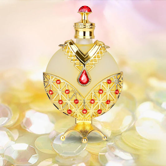 Huibao Gold Arabian Perfume Oil bottle with long-lasting floral aroma.