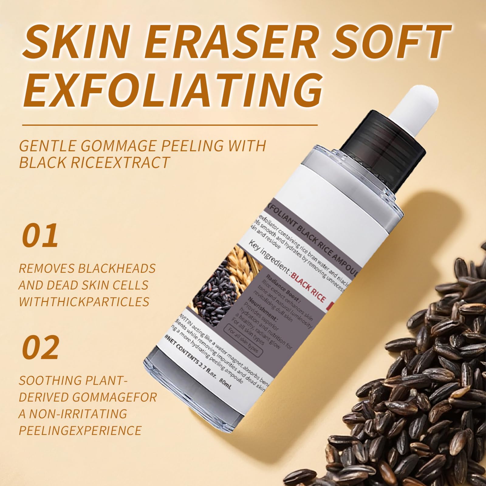 HUiPENGFEI rice extracts and glycerin pore-clearing solution for refined texture.