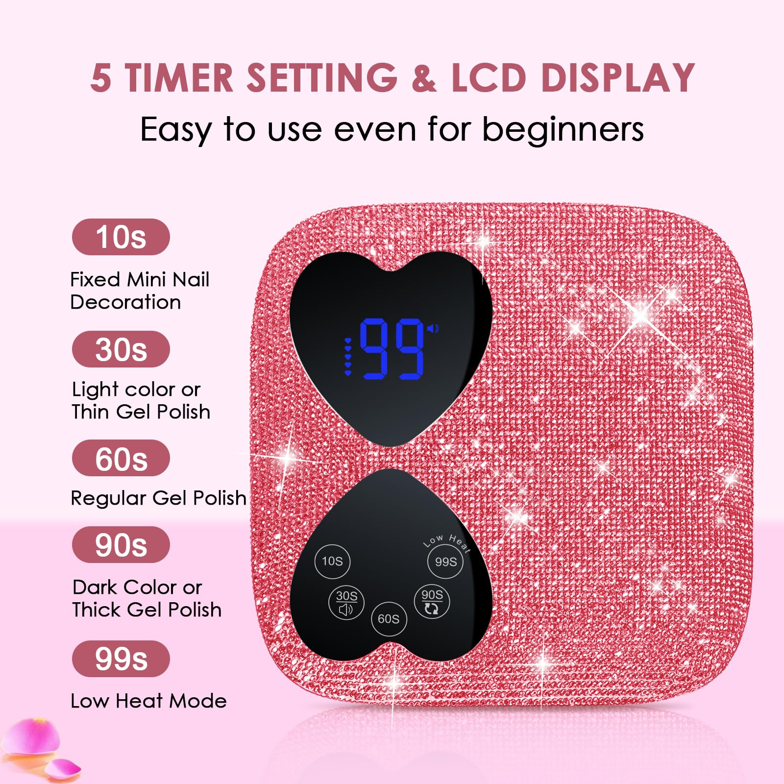 HUITINE smart timer display with five options for precise curing