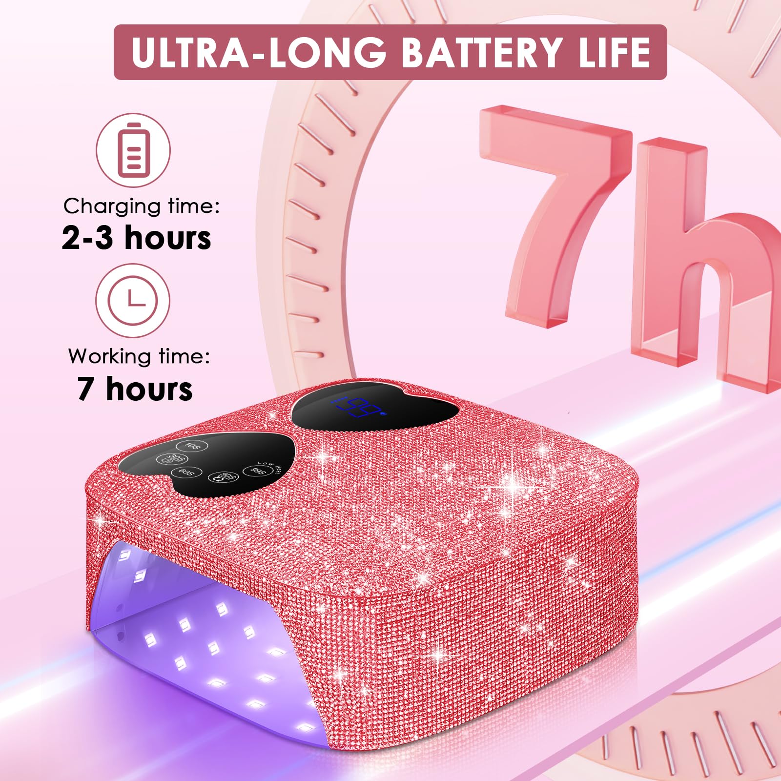 HUITINE built-in battery enables cordless nail sessions anywhere