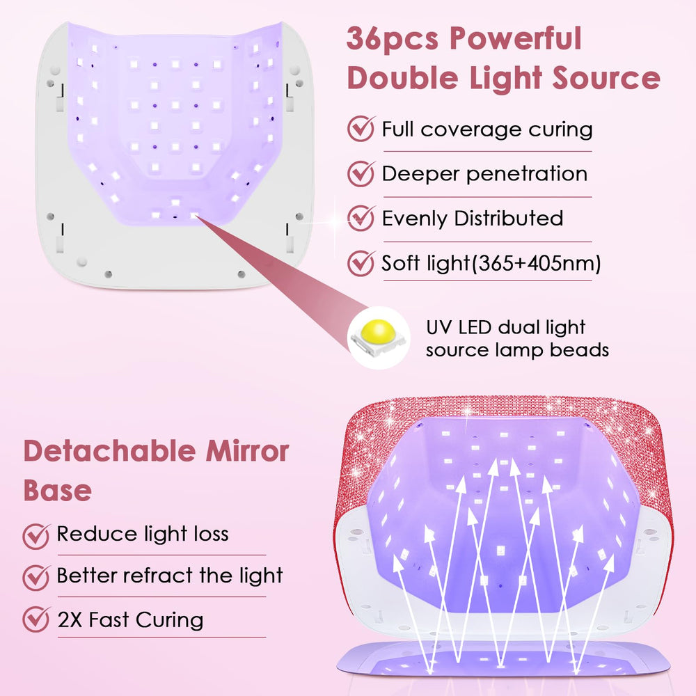 HUITINE mirror-base design reflects light for even gel curing