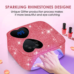 HUITINE sparkling rhinestones nail lamp adds glamorous shine to your manicure setup