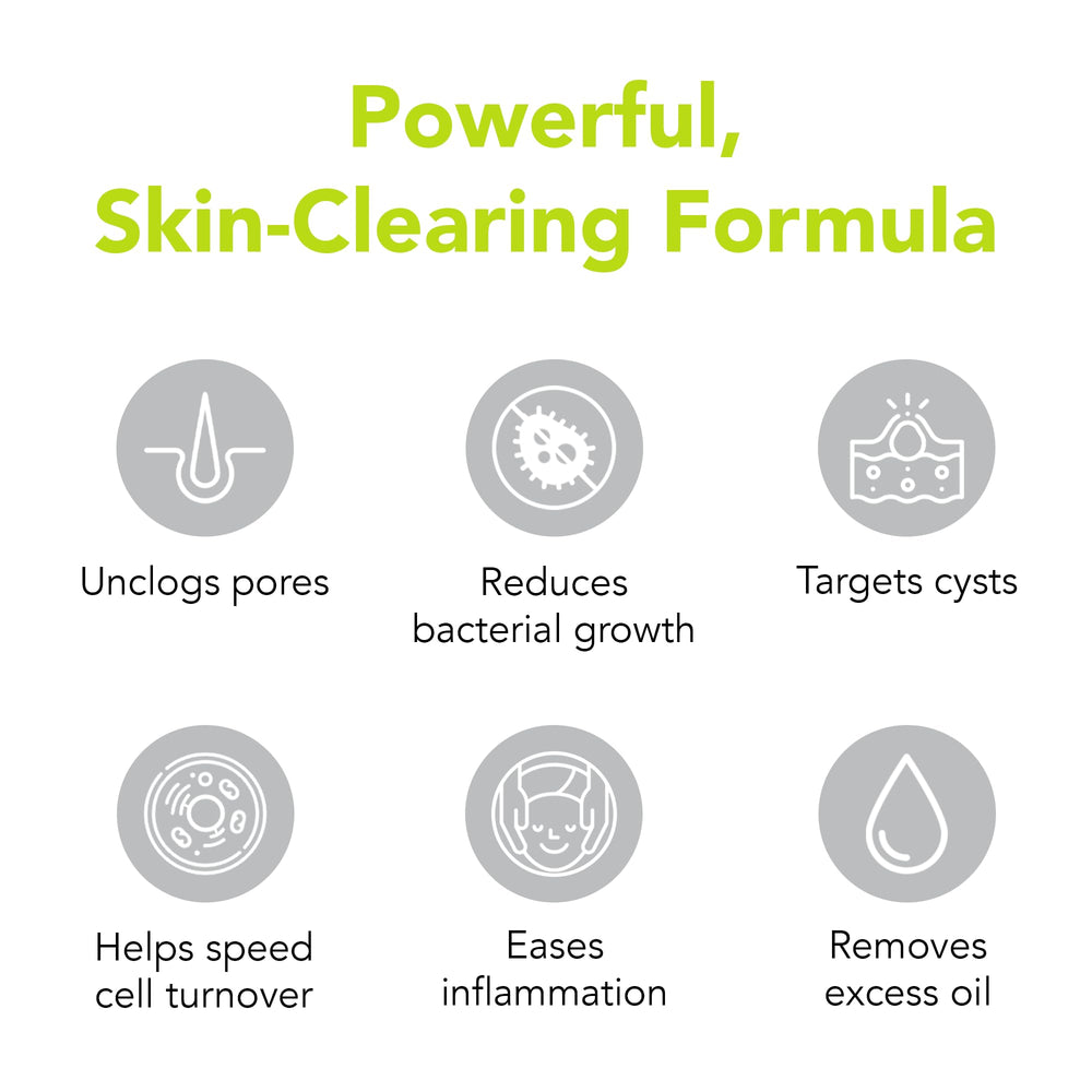 close-up texture of humane acne wash non-foaming formula