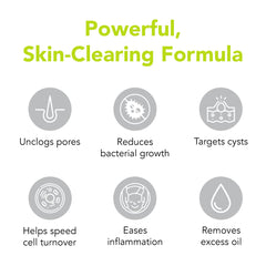 close-up texture of humane acne wash non-foaming formula