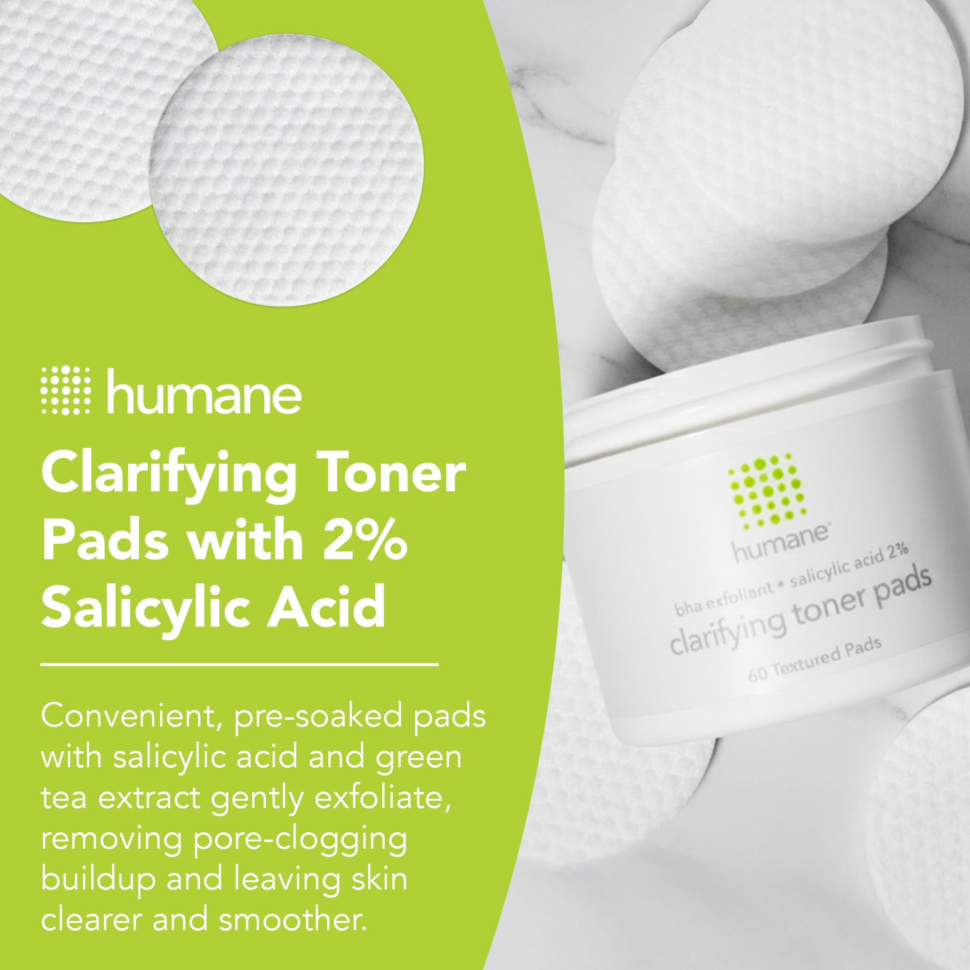 Close-up of textured Humane Toner Pad showing exfoliating texture.