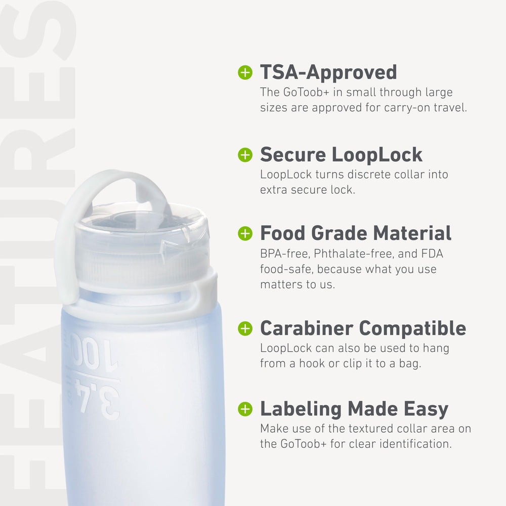 GoToob+ uses FDA food-safe silicone, BPA-free and phthalate-free.