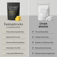Humanroots turmeric kojic cleansing pads 30-count pack for daily skincare convenience