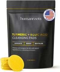 Humanroots Turmeric Kojic Acid Cleansing Pads front view showing convenient daily exfoliation